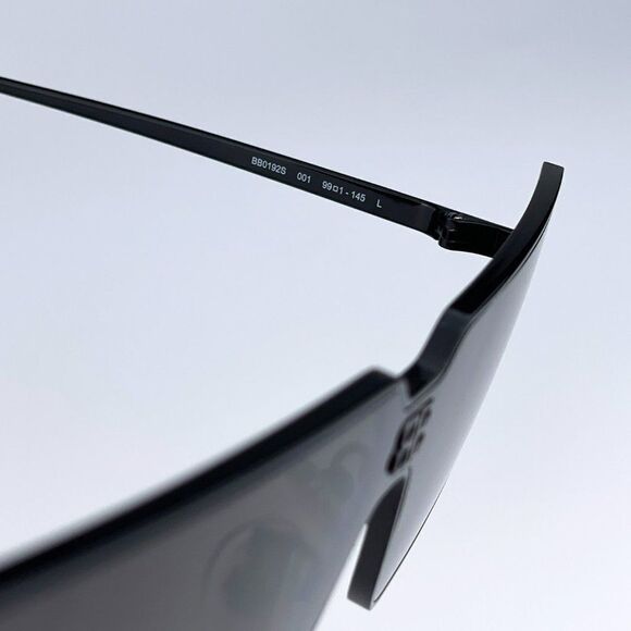 SALE! NEW Balenciaga BB0192S 001 Black Shiny Rectangle Unisex Sunglasses main image 7